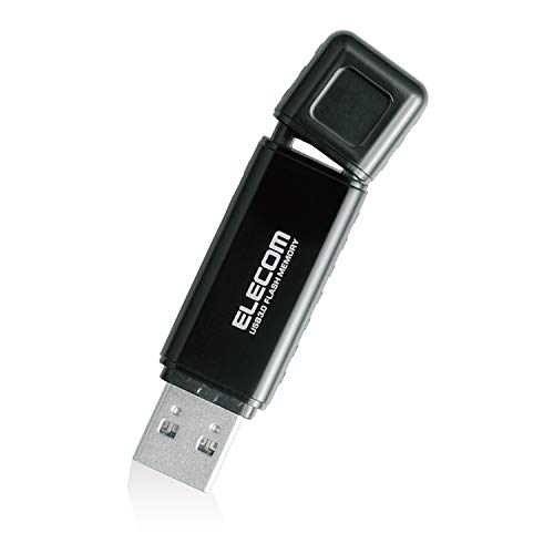 【城北SC:1145】エレコム USBメモリ 128GB USB3.0 Windows/Mac対応 キャップ紛失防止 1年間保証 ブラック MF-HSU3A128GBK