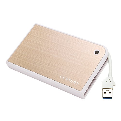 【柏倉庫:1269】センチュリー USB3.0接続2.5インチSATA HDDケース 「MOBILE BOX ゴールド&ホワイト」 CMB25U3GD6G