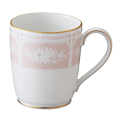 【柏倉庫:129】Noritake ノリタケ マグカップ 295cc レースウッドゴールド ピンク ファインポーセレン T9755A/1507-4