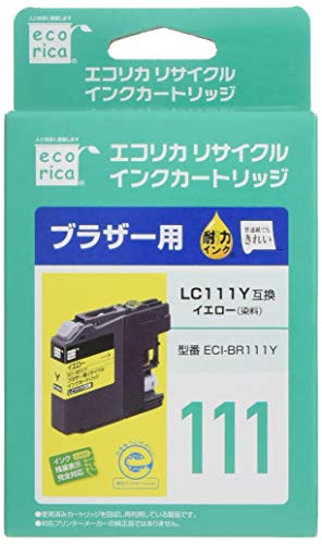 【柏倉庫:1587】エコリカ ブラザー LC111Y対応リサイクルインクカートリッジ イエロー ECI-BR111Y