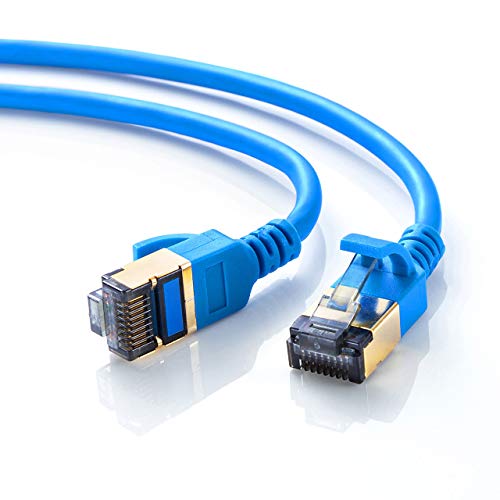 【有明倉庫:1759】サンワサプライ CAT8 細径LANケーブル(0.3m) 40Gbps/2000MHz RJ45 ツメ折れ防止 ブルー KB-T8SL-003BL