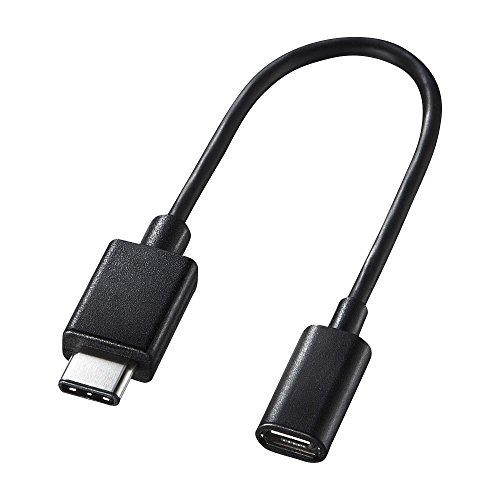 【柏倉庫:1851】サンワサプライ USB Type C USB2.0microB変換アダプタケーブル 0.1m ブラック AD-USB25CMCB