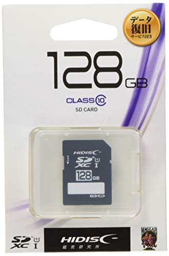 【有明倉庫:1933】HIDISC SDXCカード 128GB CLASS10 UHS-1対応 データ復旧サービス付 プラケース付き HDSDH128GCL10DS