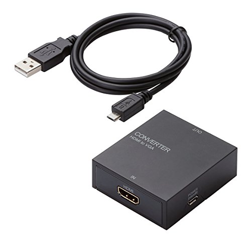 【柏倉庫:2175】ELECOM ダウンスキャンコンバーター HDMI to VGA 3.5[ファイ] HDMI1.4 USB外部給電可能 AD-HDCV01