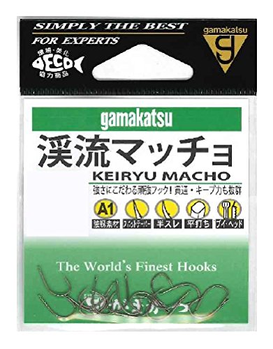 【有明倉庫:3043】がまかつ(Gamakatsu) シングルフック A1 渓流マッチョ 茶 7号 16本 67943