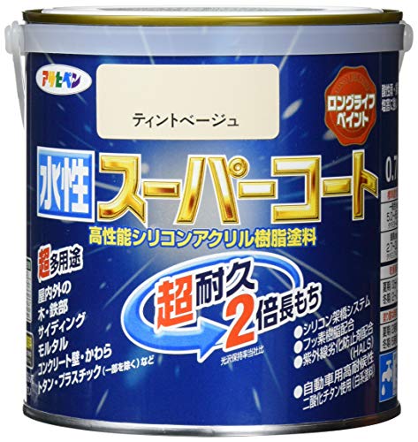 【有明倉庫:5569】アサヒペン ペンキ 水性スーパーコート 水性多用途 ティントベージュ 0.7L